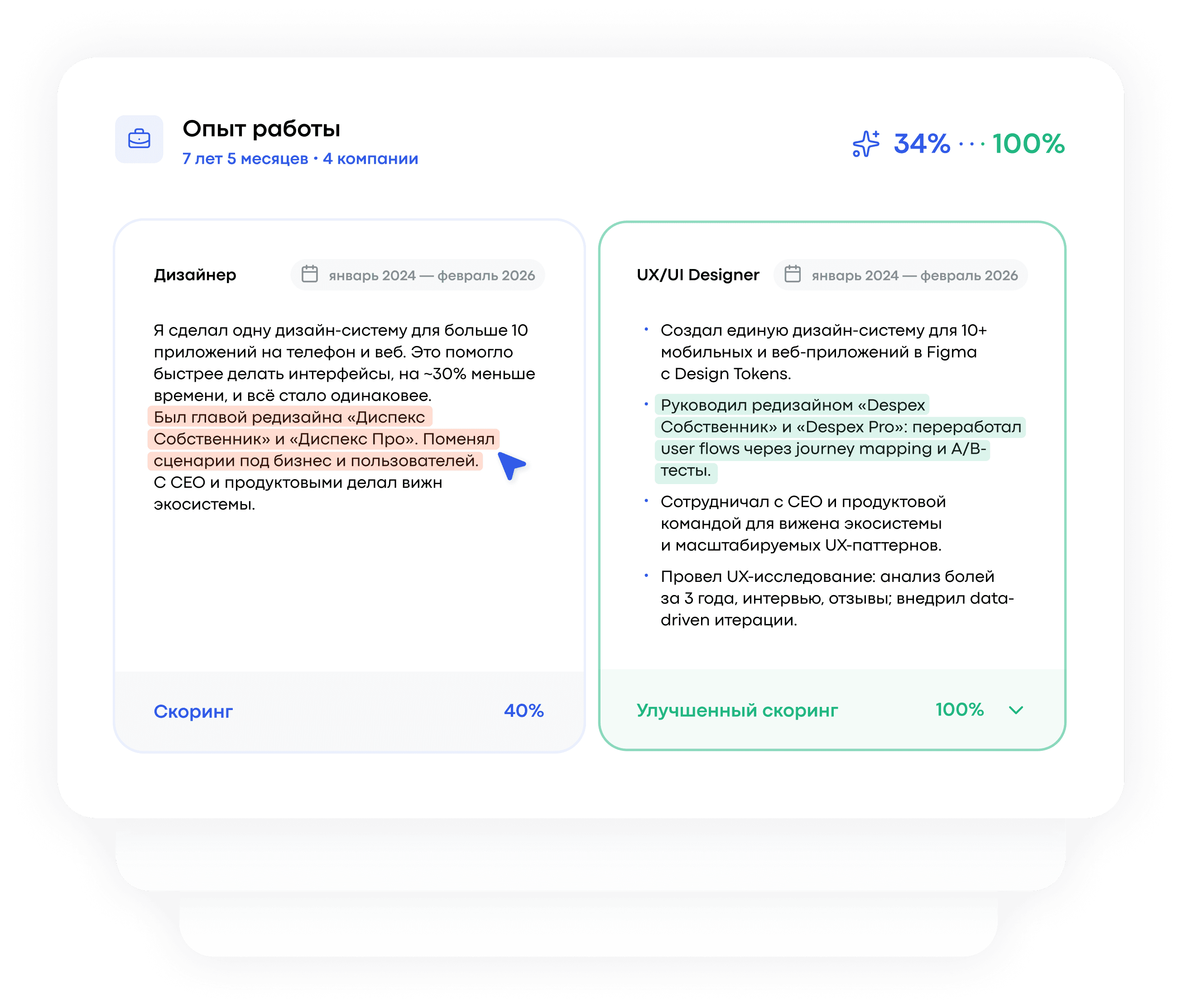 Интерфейс UpTrack: резюме и оценка по блокам