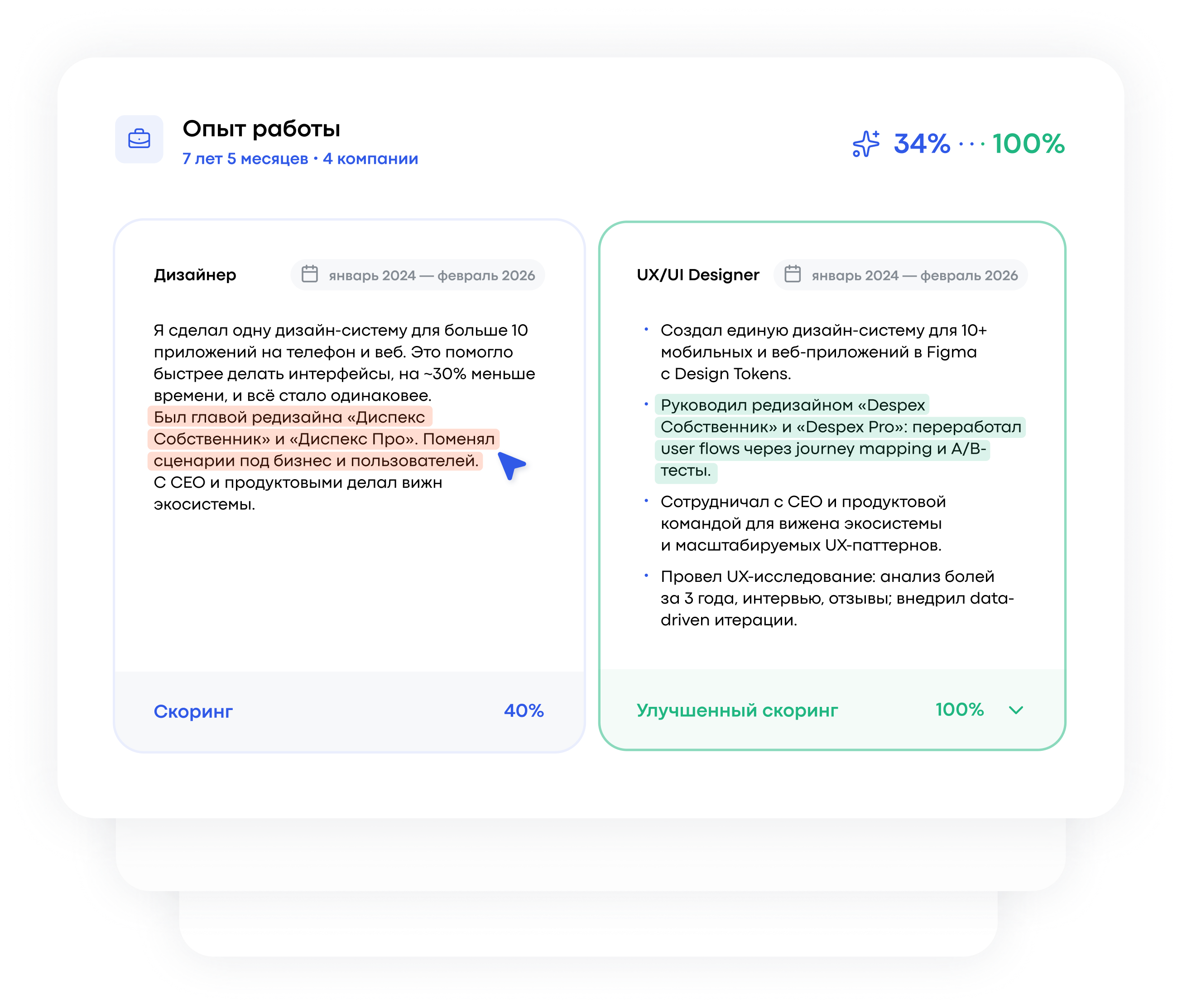 Интерфейс UpTrack: резюме и оценка по блокам